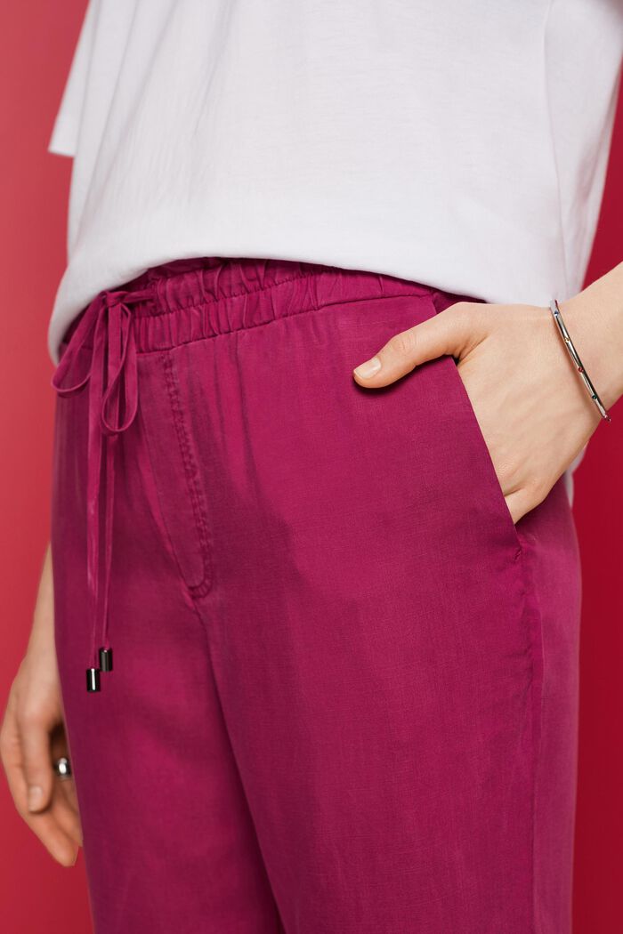 Kalhoty s elastickým pasem, DARK PINK, detail image number 2