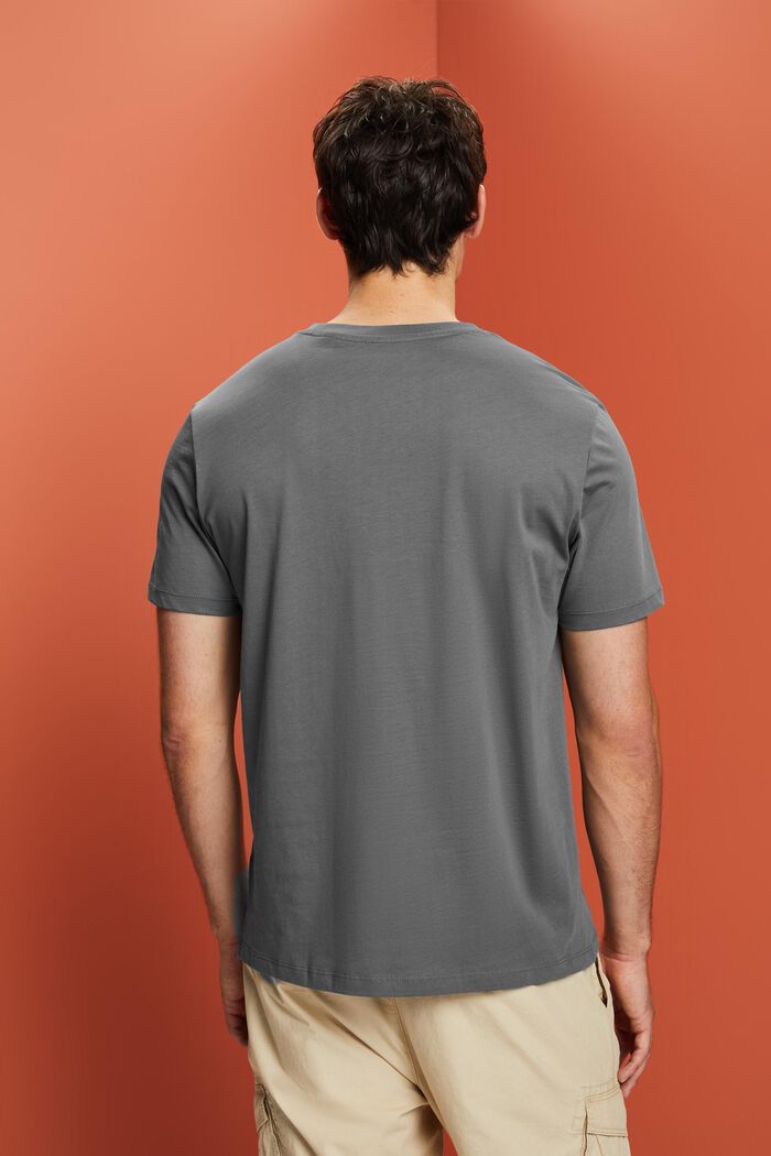 Žerzejové tričko, 100 % bavlna, DARK GREY, detail image number 3