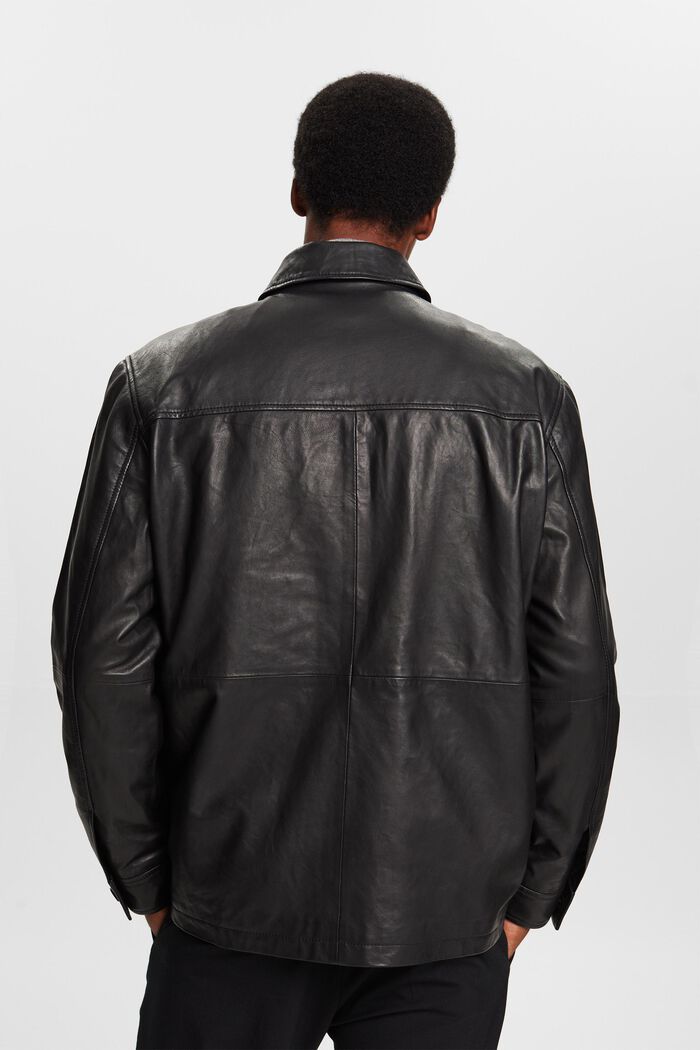 Kožená košilová bunda, BLACK, detail image number 4