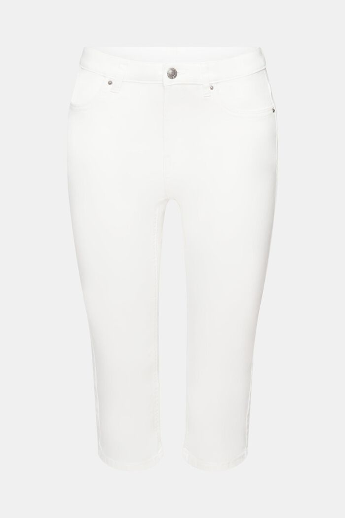 Capri džíny se středně vysokým pasem, WHITE, detail image number 6