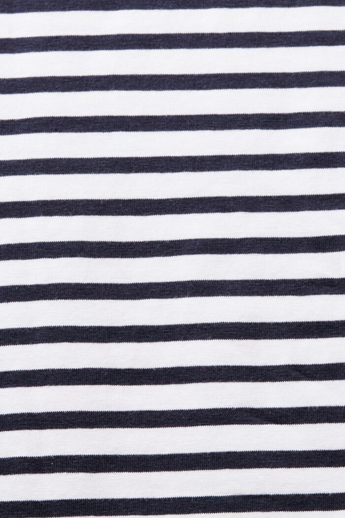 Proužkované bavlněné tričko s lodičkovým výstřihem, WHITE, detail image number 5