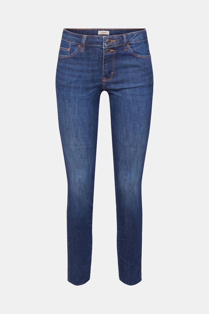 Strečové skinny džíny s vysokým pasem, BLUE DARK WASHED, detail image number 7