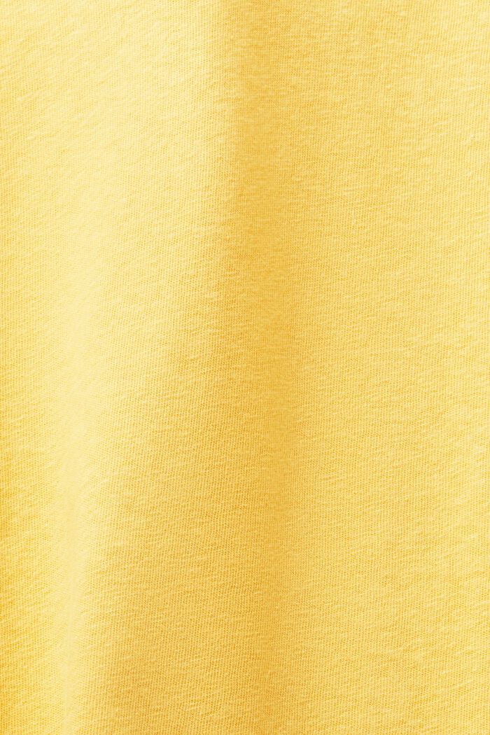 Polokošile z bavlny se lnem, SUNFLOWER YELLOW, detail image number 5