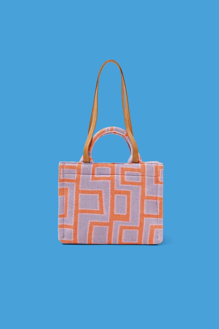 Malá bavlněná nákupní kabelka se vzorem, ORANGE, detail image number 0