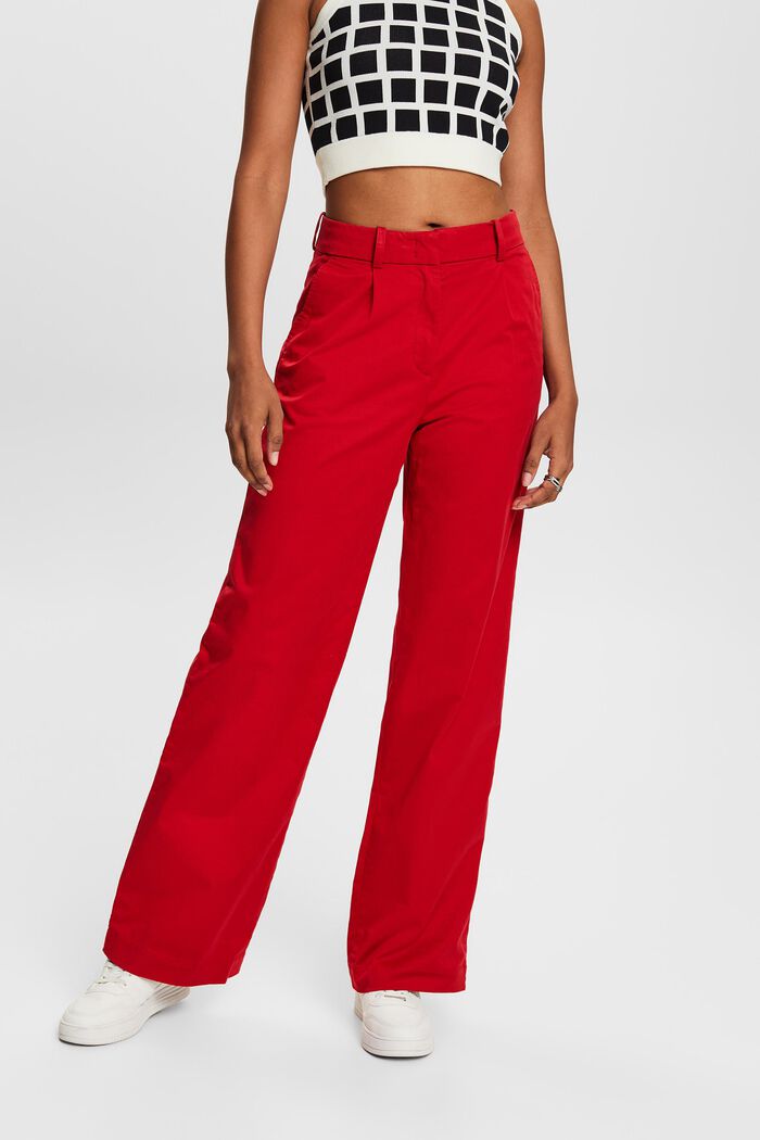 Kalhoty chino se širokými nohavicemi, DARK RED, detail image number 0