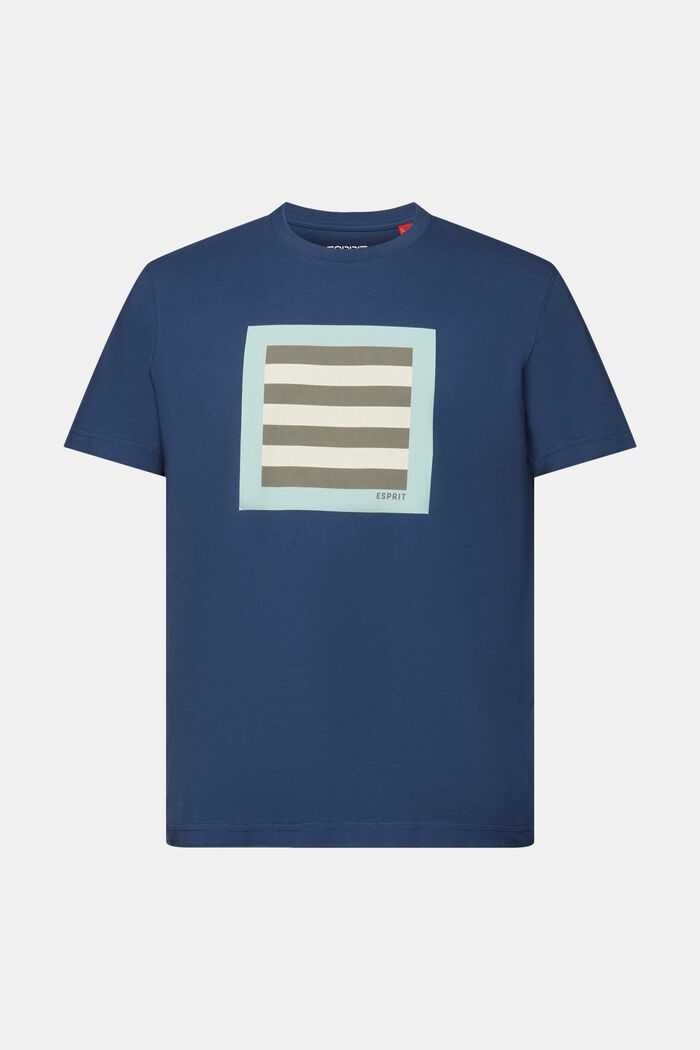Tričko z bavlněného žerzeje, s grafickým designem, GREY BLUE, detail image number 5