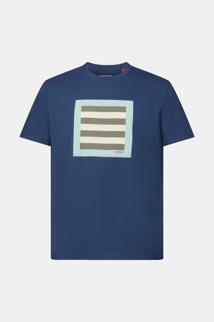 Tričko z bavlněného žerzeje, s grafickým designem, GREY BLUE, detail image number 5