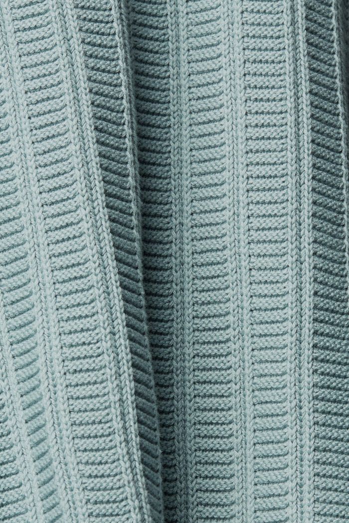 Pulovr z hrubé pleteniny s polovičním zipem, GREY BLUE, detail image number 6