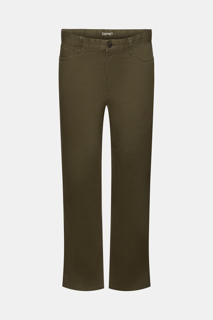 Klasické kalhoty s rovným střihem, DARK KHAKI, detail image number 6