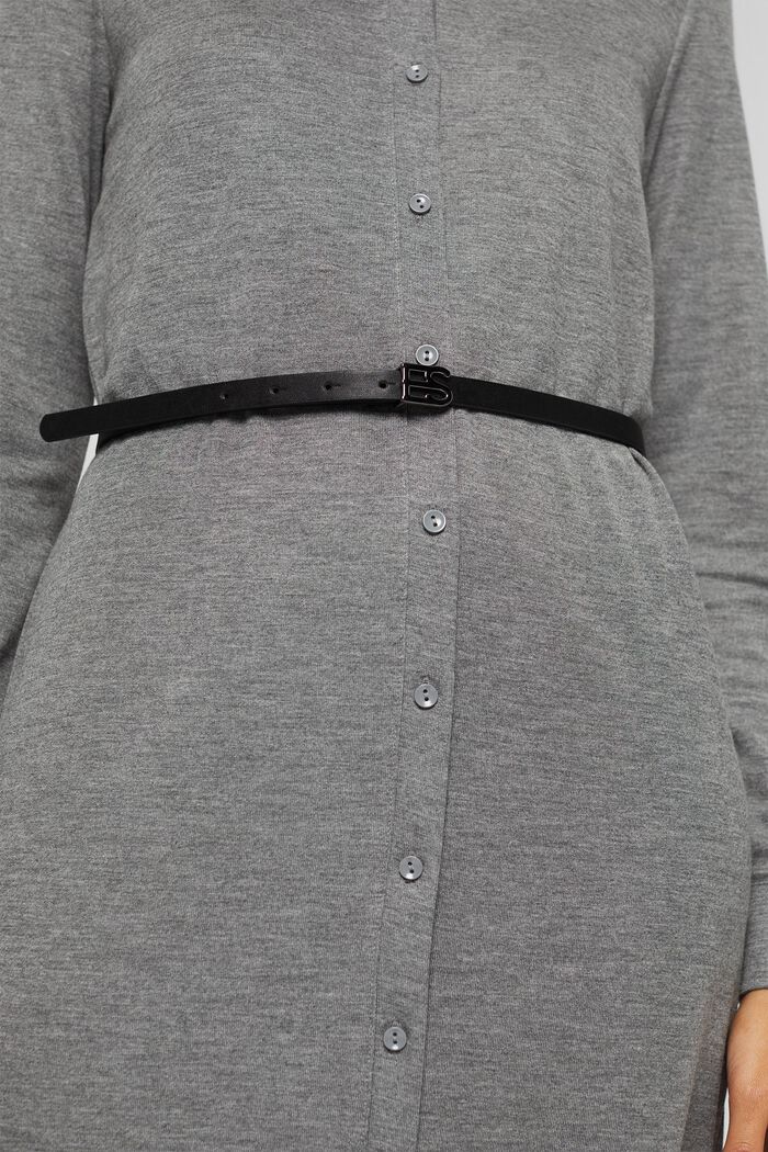 Košilové šaty z žerzeje s páskem, MEDIUM GREY, detail image number 3