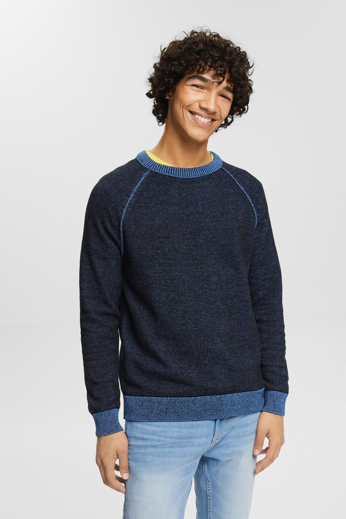 Melírovaný pletený pulovr, NAVY, detail image number 0