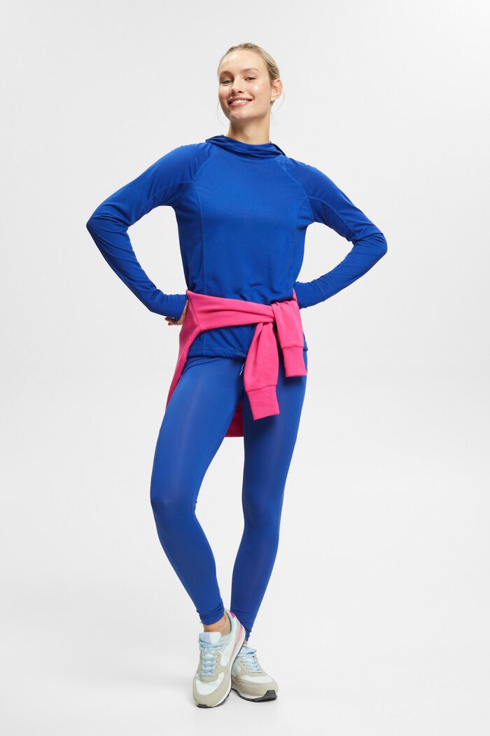 Tričko, dlouhý rukáv a kapuce, LENZING™ ECOVERO™, BRIGHT BLUE, detail image number 1