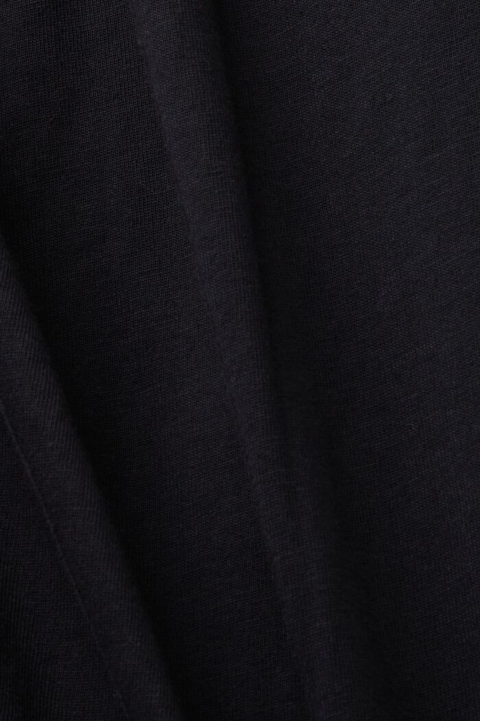 Žerzejové tričko s dlouhým rukávem, 100 % bavlna, BLACK, detail image number 4