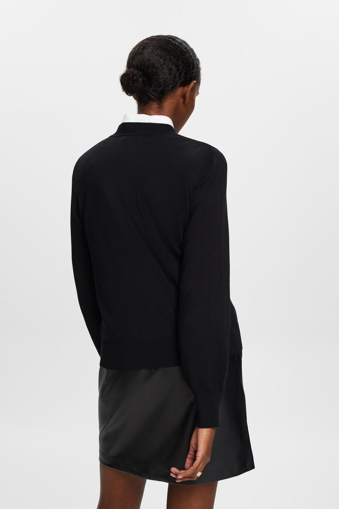 Pruhovaný pulovr s kulatým výstřihem, BLACK, detail image number 4