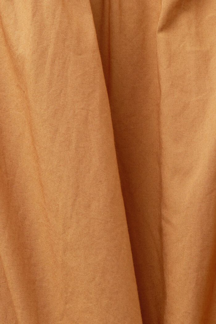 Košilové šaty s vázačkou, 100 % bavlna, CARAMEL, detail image number 5