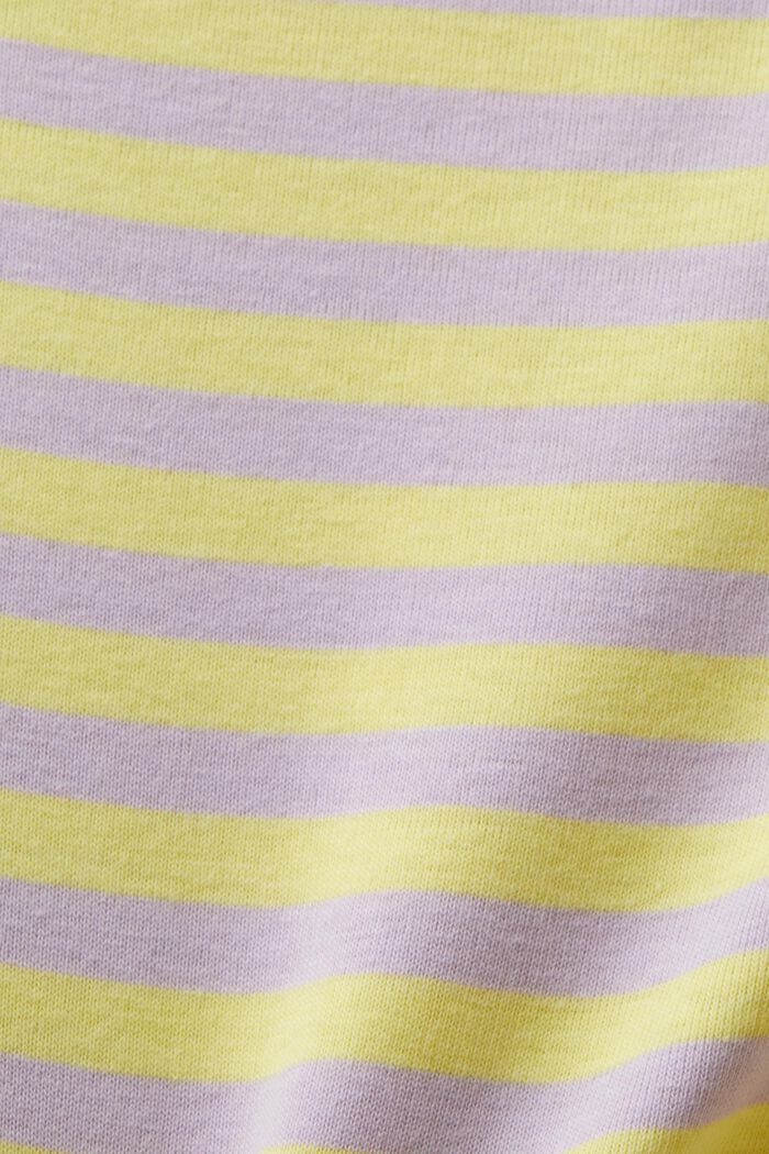 Proužkované bavlněné tričko s potiskem loga, PASTEL YELLOW, detail image number 5