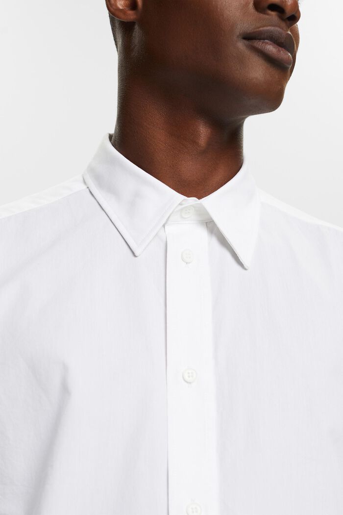 Košile s krátkým rukávem, z bavlněného popelínu, WHITE, detail image number 3