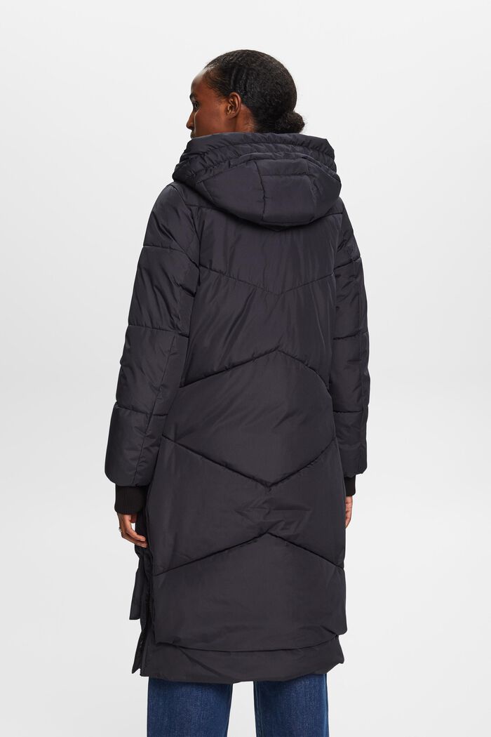Prošívaný kabát s kapucí, BLACK, detail image number 3