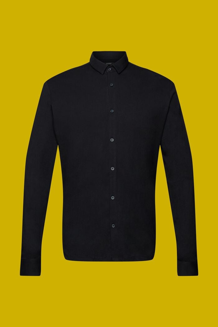 Žerzejové tričko s dlouhým rukávem, 100 % bavlna, BLACK, detail image number 5