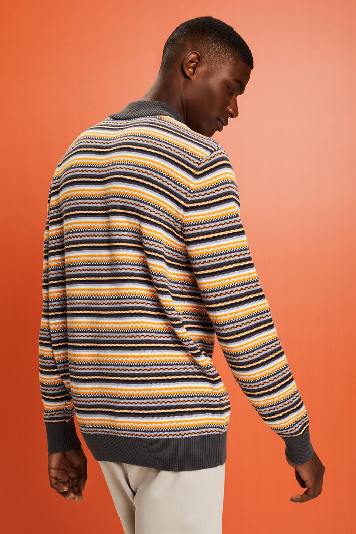 Bavlněný žakárový pulovr s krátkým rolákem, DARK GREY, detail image number 2