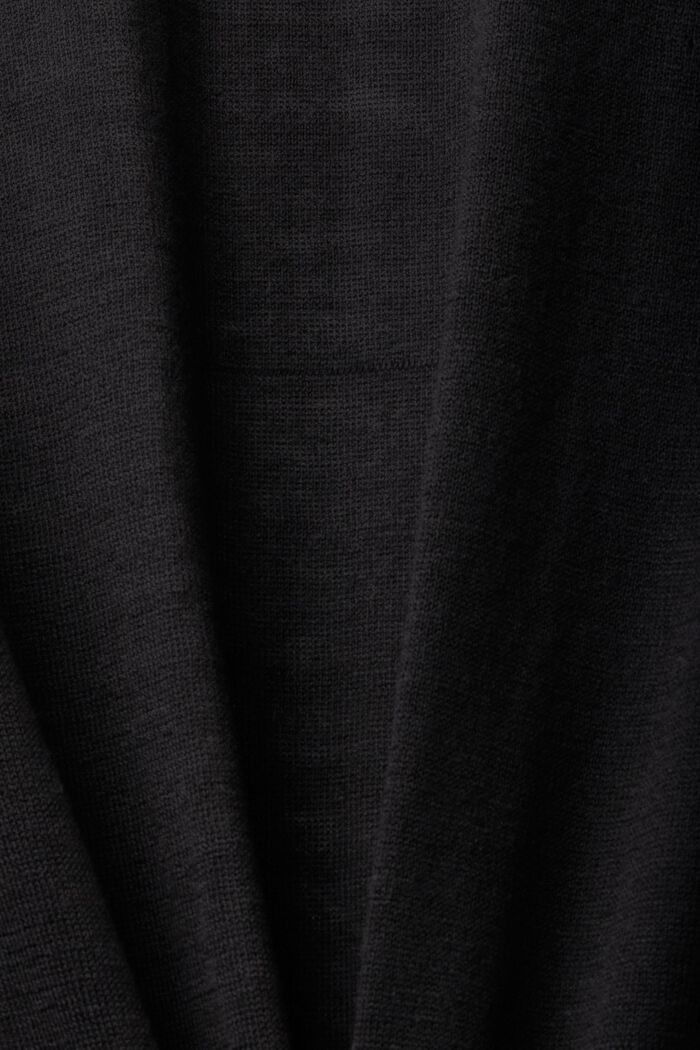 Pletený kardigan s kapucí, z čisté bavlny, BLACK, detail image number 4