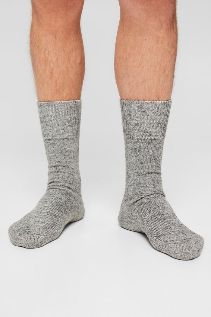 Melírované ponožky ze směsi s bavlnou, LIGHT GREY MELANGE, detail image number 2