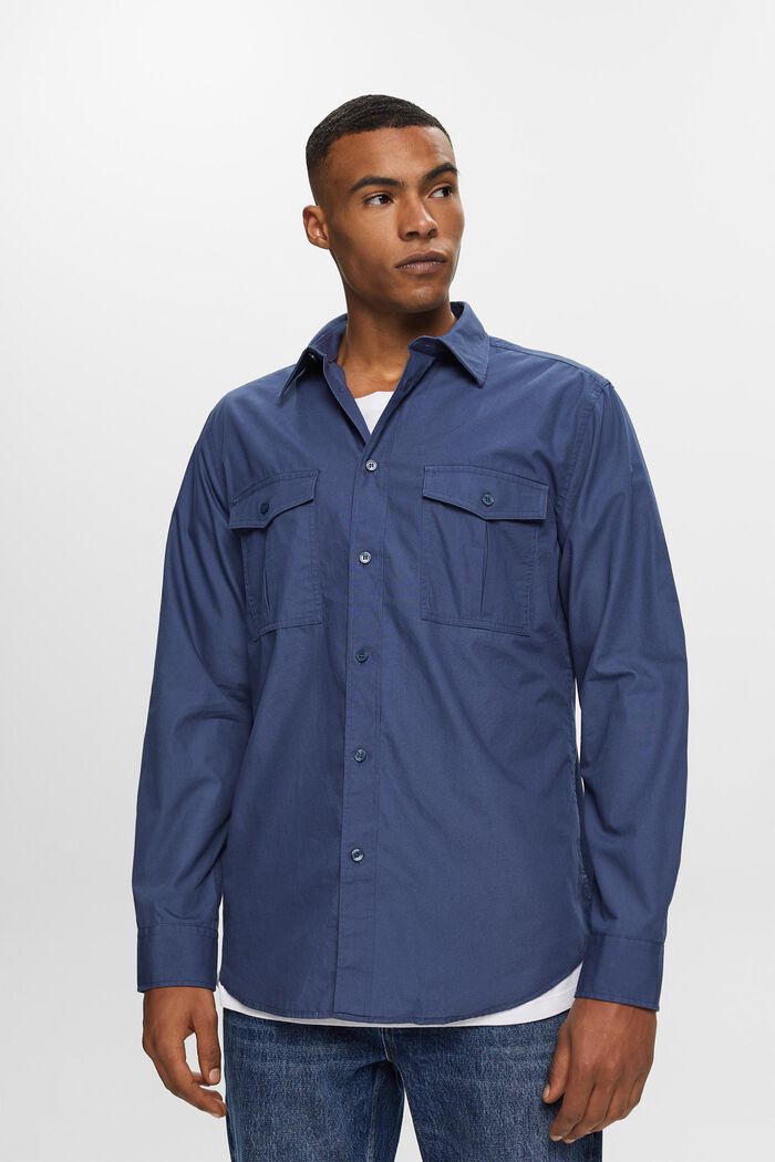 Utility košile z bavlny, GREY BLUE, detail image number 3