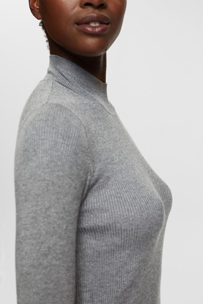 Žebrový pulovr, LENZING™ ECOVERO™, MEDIUM GREY, detail image number 0