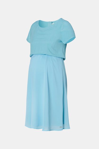 Z recyklovaného materiálu: šaty s vrstveným vzhledem, BLUE GREY, overview