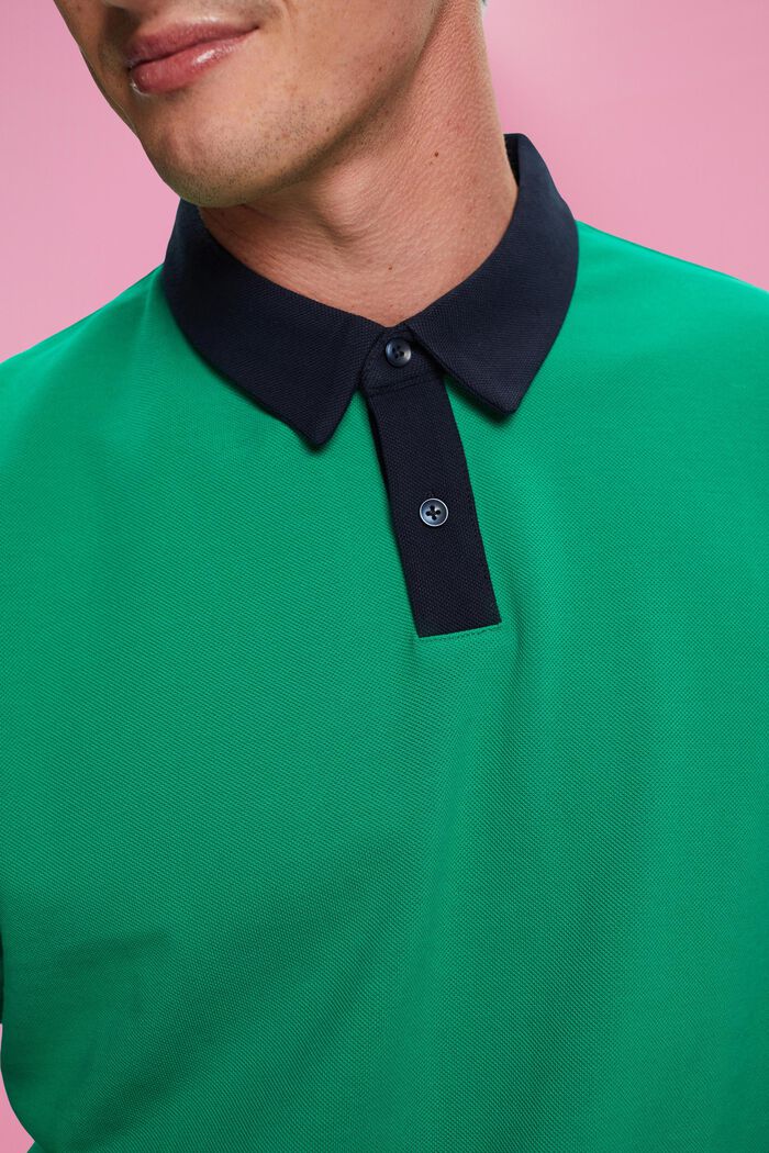 Polo tričko z bavlněného piké, GREEN, detail image number 2