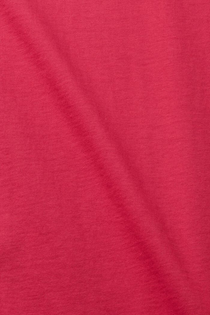 Bavlněné tričko Slim Fit se špičatým výstřihem, DARK PINK, detail image number 4