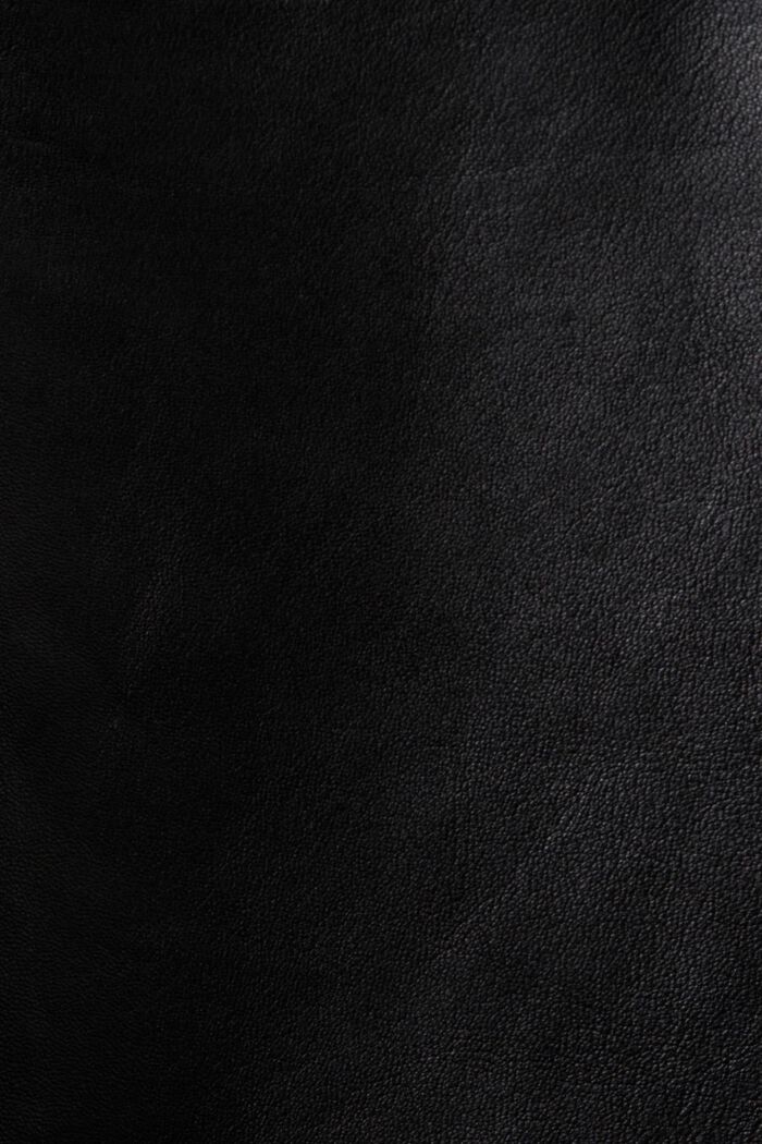 Oversize košilová kožená bunda, BLACK, detail image number 5