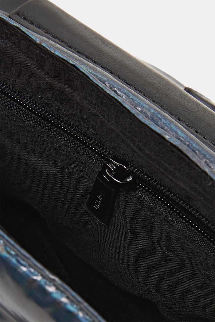 Malá holografická kabelka přes rameno, GUNMETAL, detail image number 3
