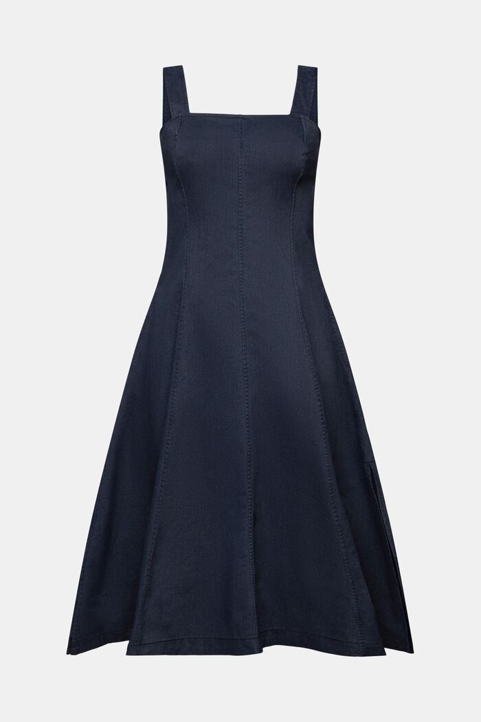 Midi šaty s laclem, z bavlněného kepru, NAVY, detail image number 6