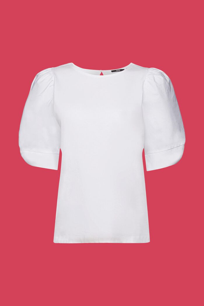 Tričko ze směsi tkanin, 100% bavlna, WHITE, detail image number 6