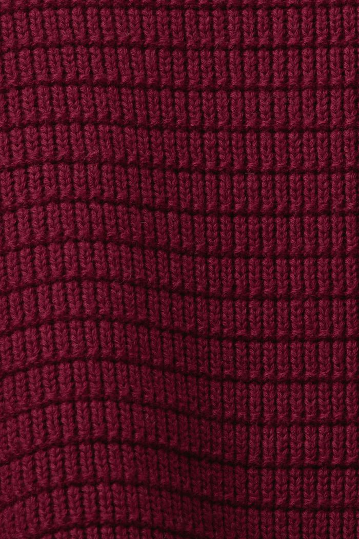 Pulovr s límcem na zip, z texturované bavlněné pleteniny, GARNET RED, detail image number 6