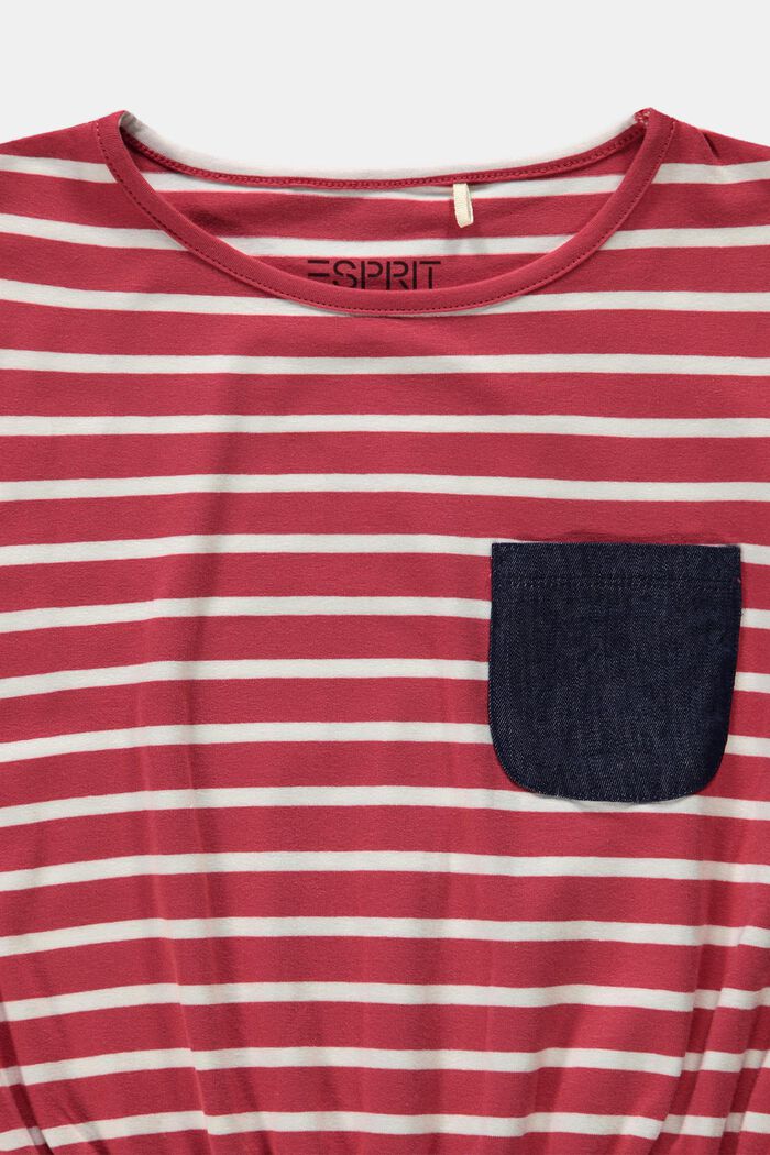 Proužkované žerzejové tričko, GARNET RED, detail image number 2