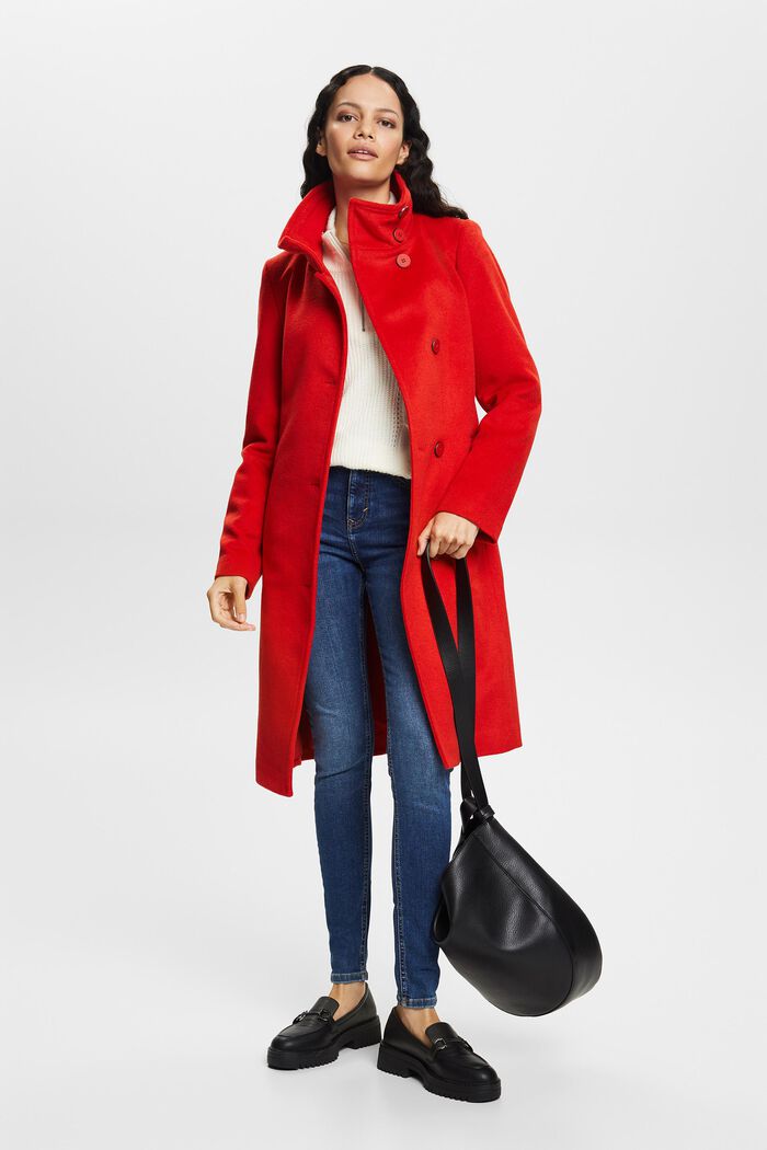 Z recyklovaného materiálu: kabát s vlnou a kašmírem, RED, detail image number 2
