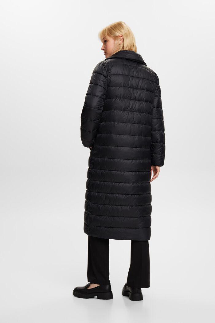 Recyklováno: prošívaný kabát s klopami, BLACK, detail image number 4