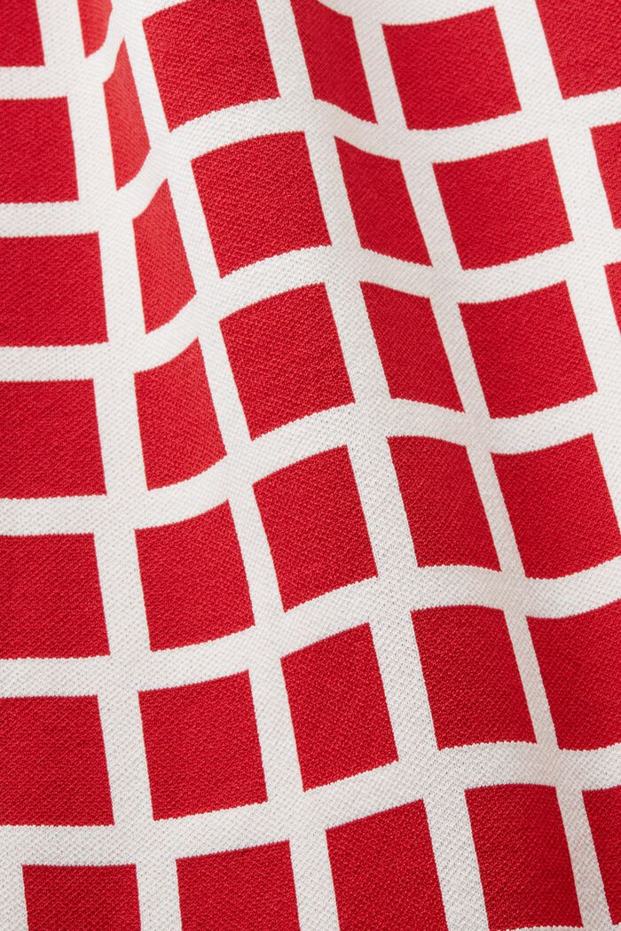 Zkrácené tričko z žakárové pleteniny, DARK RED, detail image number 5