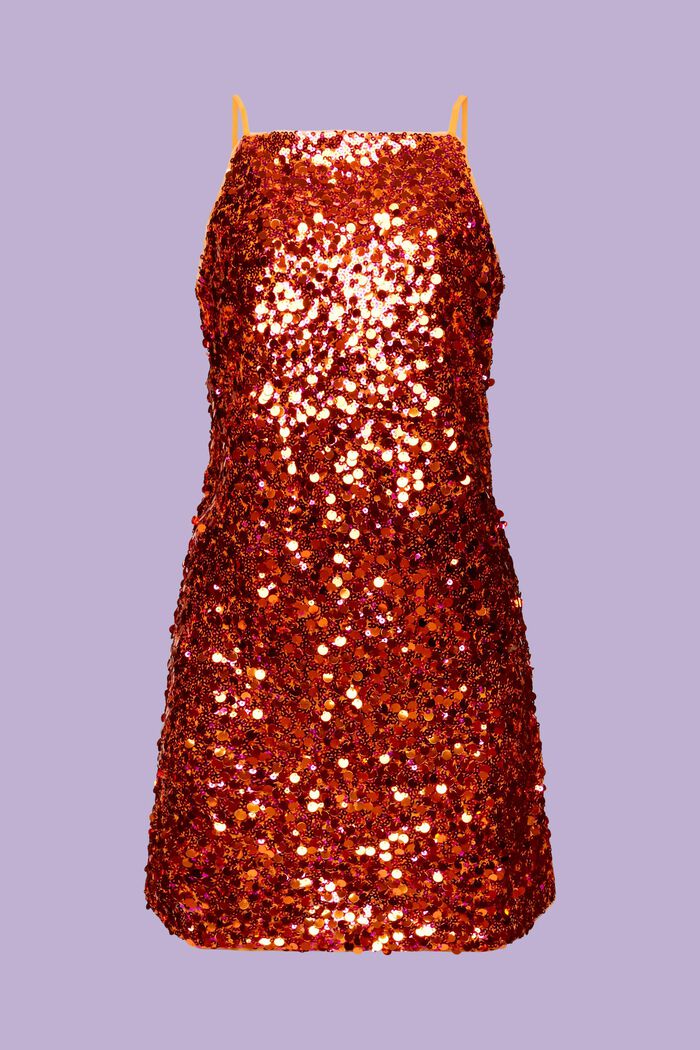 Flitrové mini šaty, GOLDEN ORANGE, detail image number 6