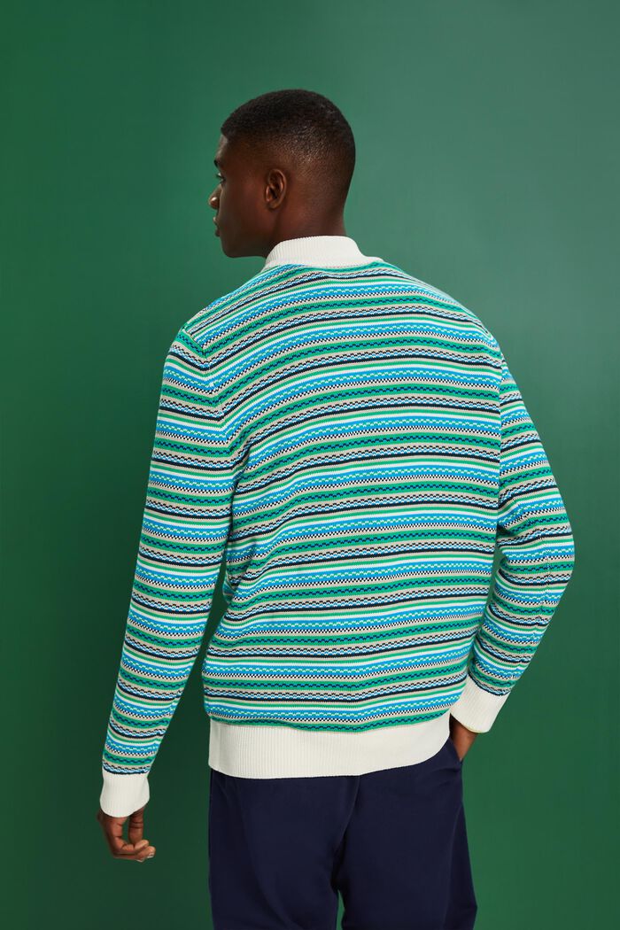 Bavlněný žakárový pulovr s krátkým rolákem, ICE, detail image number 3