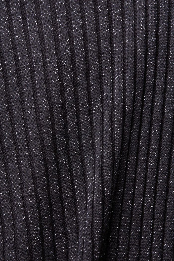 Pulovr z žebrové pleteniny s třpytivým efektem, NAVY, detail image number 6