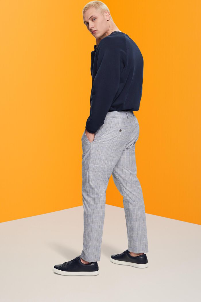 Kostkované oblekové kalhoty Silm Fit, LIGHT BLUE, detail image number 3