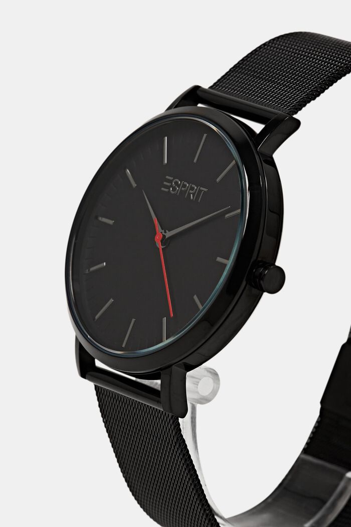 Nerezové hodinky se síťovaným páskem, BLACK, detail image number 1