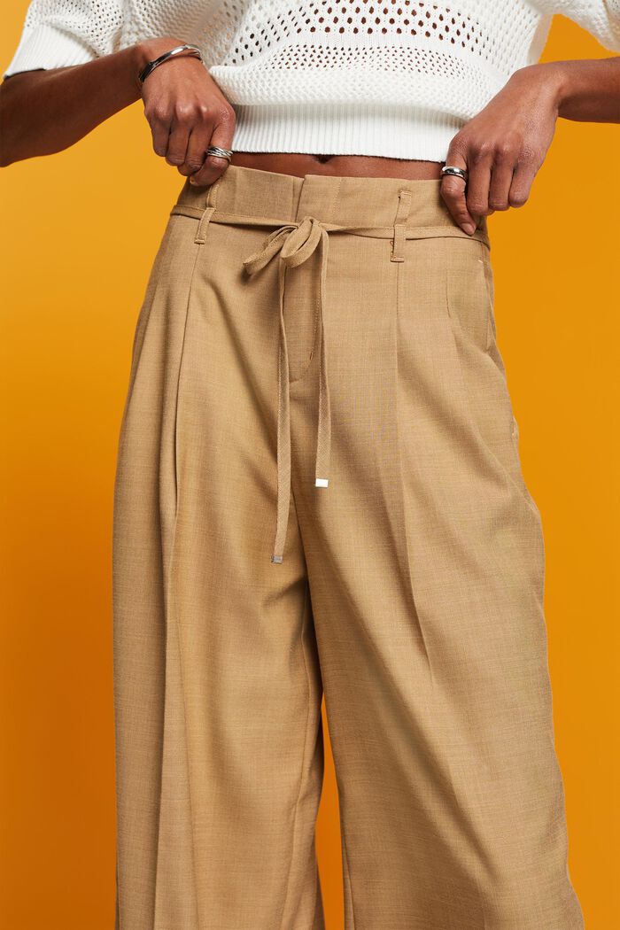Kalhoty se širokým střihem, KHAKI BEIGE, detail image number 2