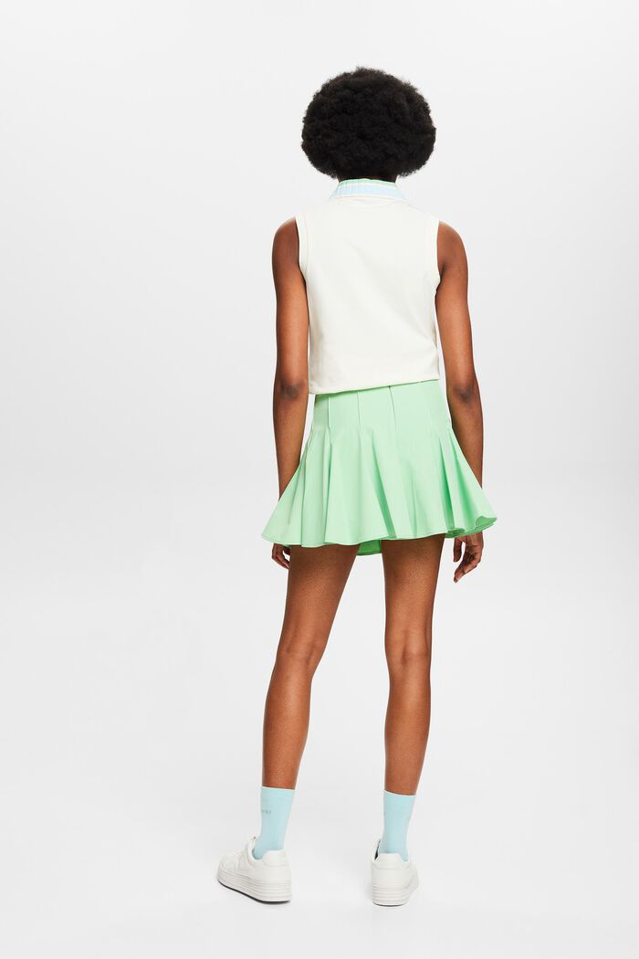 Skládaná rozšiřující se mini sukně se šortkami, LIGHT GREEN, detail image number 2