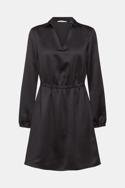 Mini šaty s polokošilovým límečkem, BLACK, overview