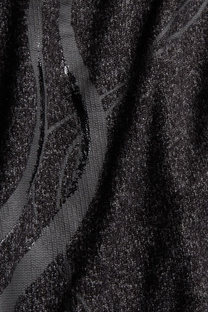 Pletený svetr s potiskem a flitry, BLACK, detail image number 4