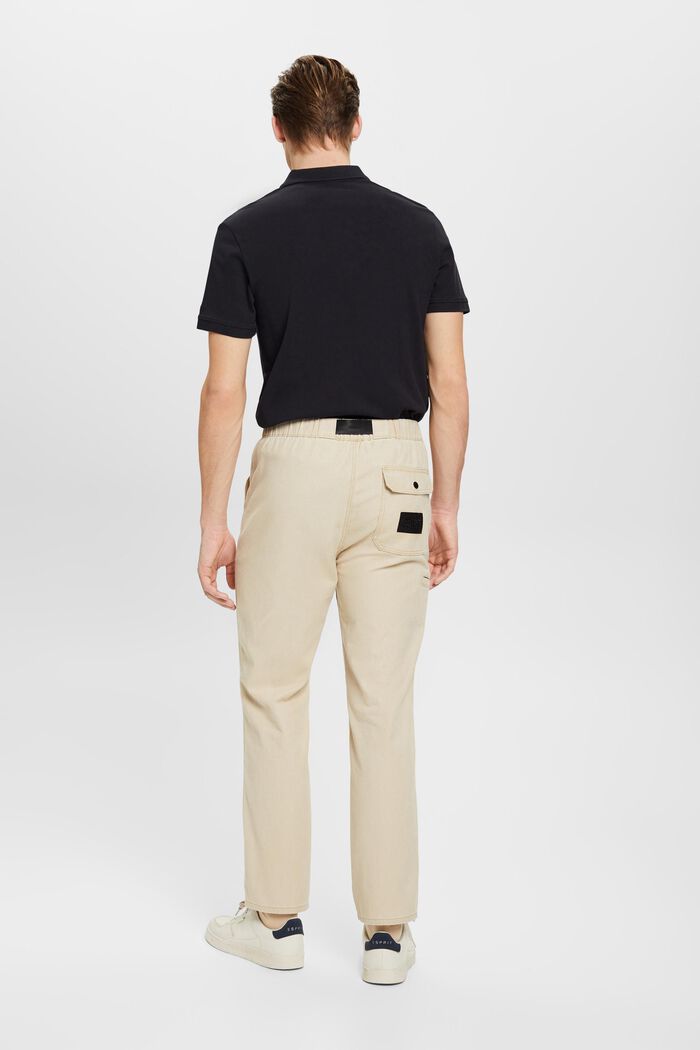 Kalhoty chino, pevná bavlna, rovný střih, SAND, detail image number 3